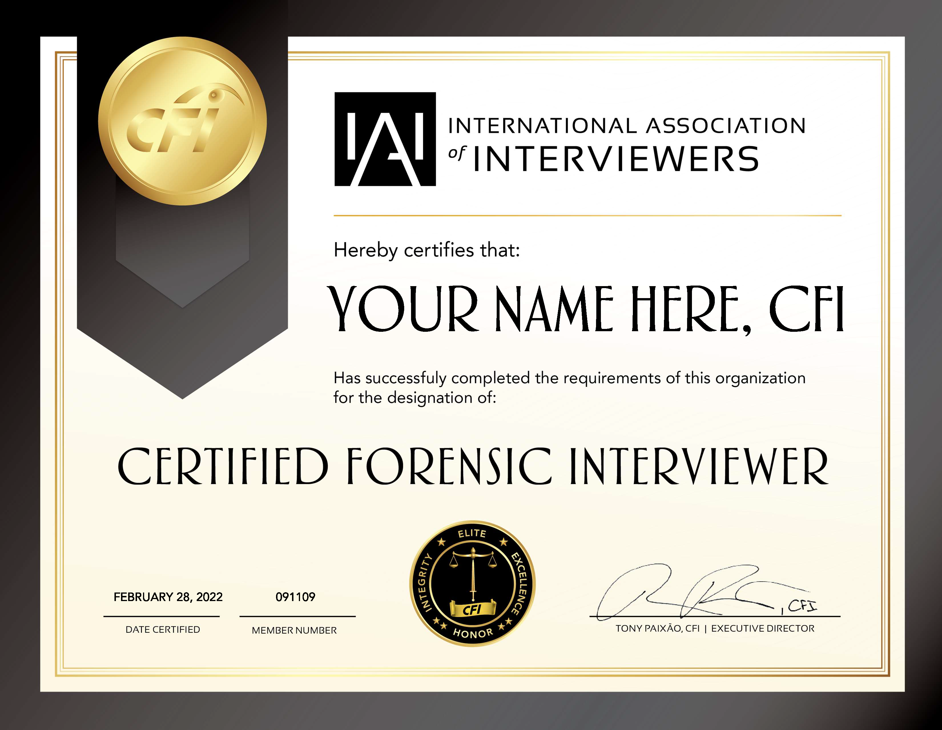 CFI Certificate